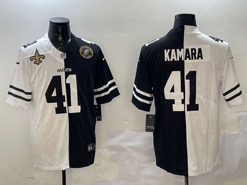 Men New Orleans Saints #41 Kamara White Black Fashion 2025 Nike Limited NFL Jersey style 5->new orleans saints->NFL Jersey